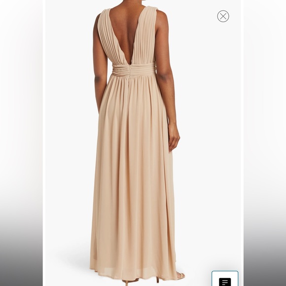 Athen Plunging V-Neck Maxi Dress in Nude Size S - Picture 2 of 9
